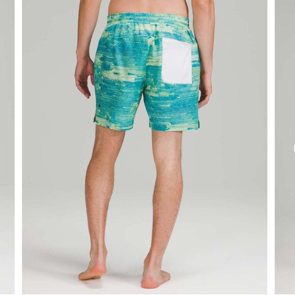 Lululemon Channel Cross Swim Short *7" Pixel Shift Hawaiian Men's L Liner Cut - Picture 4 of 15
